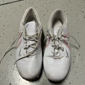 Nike White and Pink Golf Shoes size 8